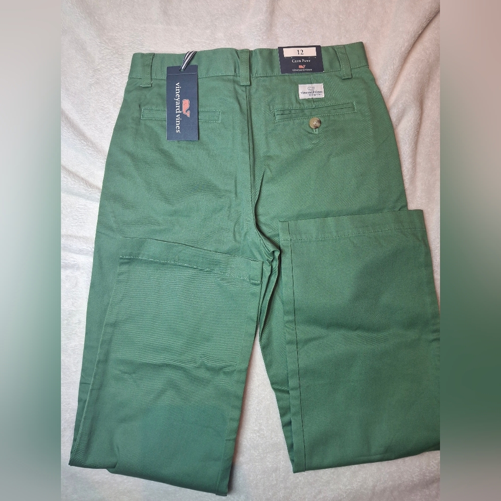 Vineyard Vines Kid's Olive Cargo Pants - Picture 2 of 7